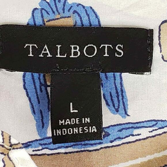 Talbots Blouse Paris France Popover Long Sleeve Top Women's Size Large L - Picture 7 of 9